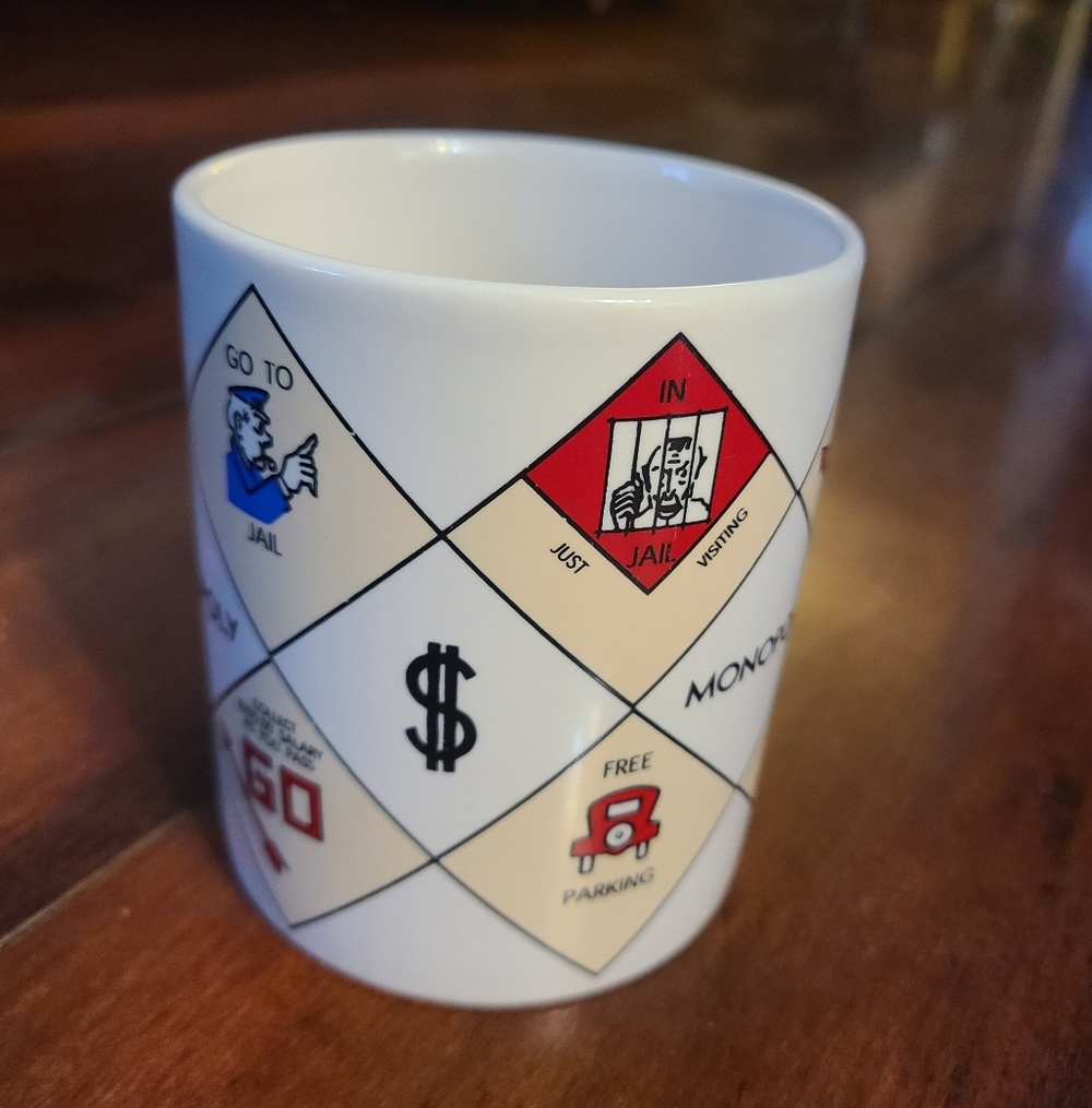 2014 Monopoly Stoneware Collector’s Mug - Dishwasher Safe, Great Shape Rare!